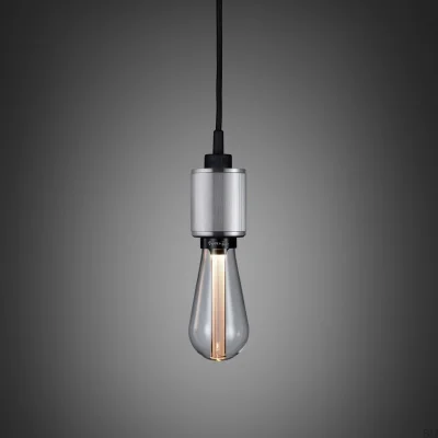 Luminária pendente linear de aço prateado com metal pesado