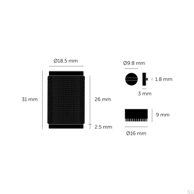Kit decorativo com dimmer em latão bronze queimado e detalhes em forma de cruz