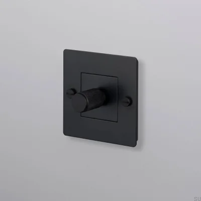 Dimmer padrão europeu LED Cross 1G 250W na cor preta (aço), sem logotipo.
