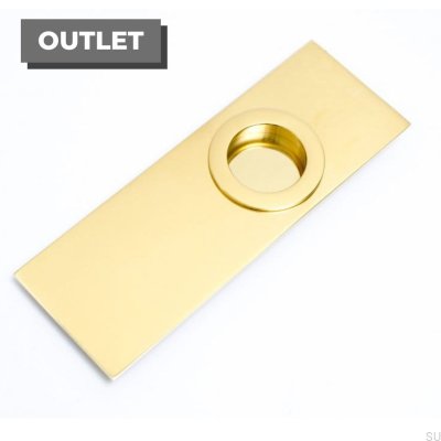 Puxador embutido para portas de correr 170-1 Latão Polido Sem Pintura