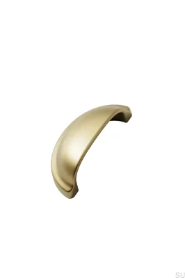 Puxador para móveis Baron 64 com revestimento metálico e acabamento em dourado escovado escuro.