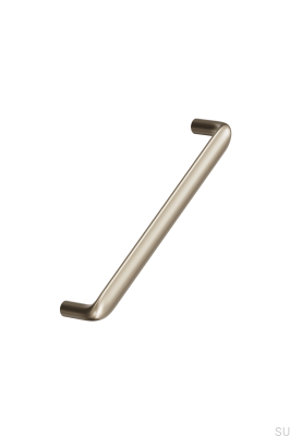 Puxador alongado para móveis Cobra 160, em metal dourado escovado.
