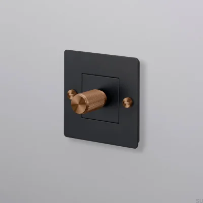 Dimmer LED Cross 1G 100W Preto Aço com Efeito Pôr do Sol Quente - Padrão Europeu
