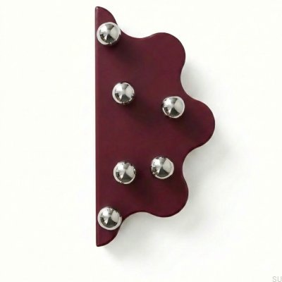 Puxador para móveis Mare 200 Steel com borda marrom e bolinhas prateadas