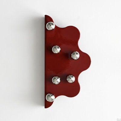 Puxador para móveis Mare 200 Steel Red Edge com bolas prateadas