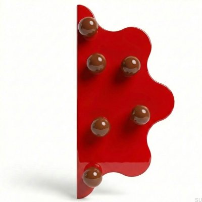 Puxador para móveis Mare 200 Steel Red com bolinhas marrons
