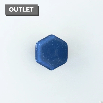 Botão Hexagonal para Móveis Vidro Azul Marinho