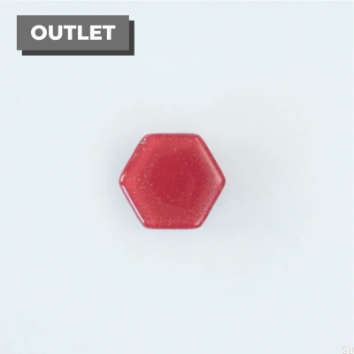 Botão de móveis de vidro hexagonal framboesa