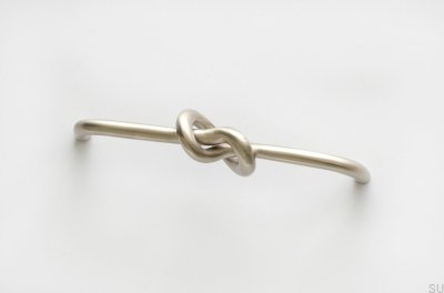 Puxador longo para móveis Knot 128, aço inoxidável escovado