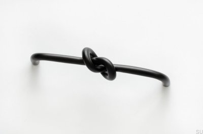 Puxador alongado para móveis Knot 128 em latão preto