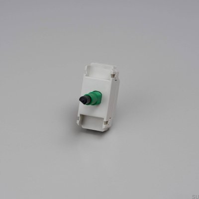 Módulo de interruptor momentâneo com a aparência de um dimmer retrátil fictício padrão europeu.