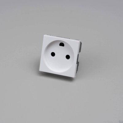 Tomada modular simples tipo K dinamarquesa 45mm branca padrão europeu