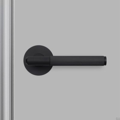 Puxador de porta Linear 38 em aço para soldador, preto.