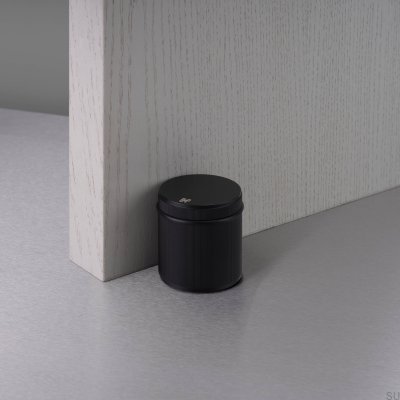 Batente de porta linear autoportante em aço, para soldador, preto.