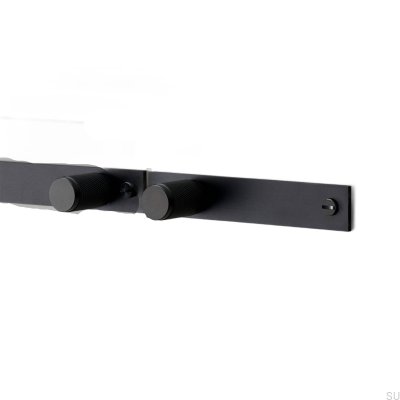 Puxador para móveis com arruela, placa transversal 20, aço preto (conjunto de 2)