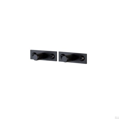 Puxador para móveis com arruela Linear Plate 12 em aço preto (conjunto de 2)