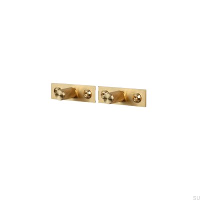 Puxador para móveis com arruela, placa linear 12, latão (conjunto de 2)