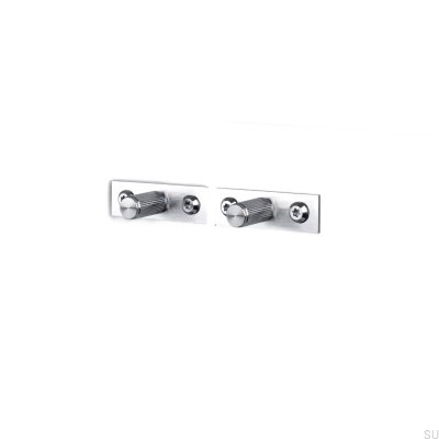 Puxador para móveis com arruela, placa linear 12, aço prateado (conjunto de 2)