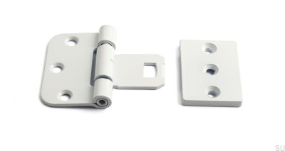 Dobradiças simétricas para portas 2465 em aço branco (conjunto de 2)