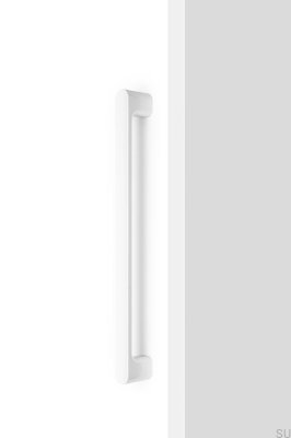 Puxador alongado para móveis Luv Big 384 em metal branco fosco