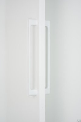 Puxador de metal alongado de dupla face Luv Big 384 para móveis, branco fosco