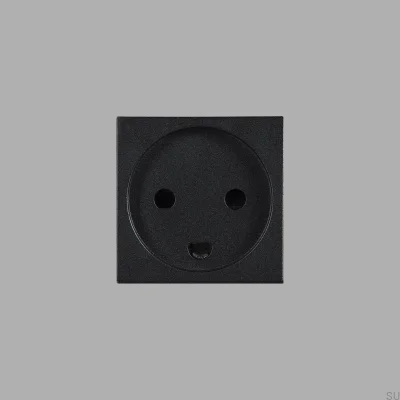 Tomada modular simples tipo K dinamarquesa 45mm preta padrão europeu
