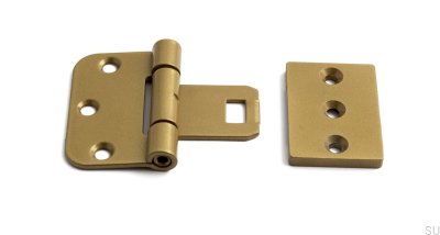 Dobradiças simétricas para portas 2465 em aço dourado (conjunto de 2)