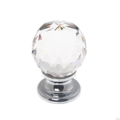 Puxador para móveis 9992 cristal Swarovski com base prateada