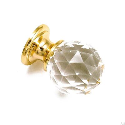 Botão para móveis em cristal Swarovski 9993 com base em ouro