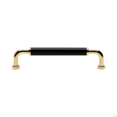 Puxador de móvel comprido Brohult M 128 Polido Ouro com Preto