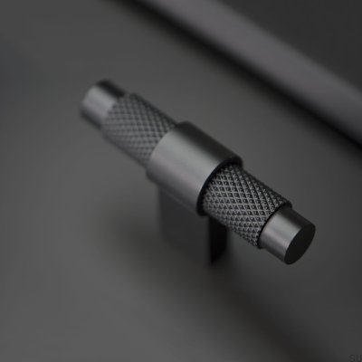 Puxador para móveis preto em alumínio T-Bar Pitch